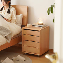 Beech Wood Multi-Layer Board Cabinet with Metal Accents - Natural Finish fxgmz-612