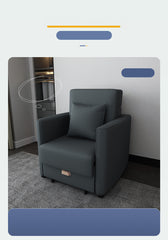 Stylish Techno Fabric Sofa Bed - Available in White, Red, Blue, and Gray with Wood Accents fxgz-272