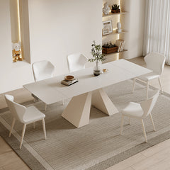 Stylish White Matte Table with Elegant Grey Glossy Marble Top – Perfect for Modern Homes fxj-680