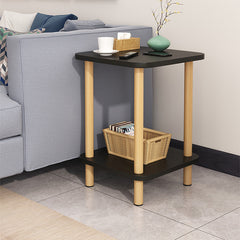 Sleek White Natural Wood Tea Table with Multi-Layer Board Design fxjc-510