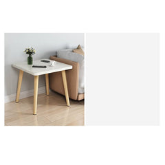 Elegant Solid Wood Tea Table – Modern White, Natural, & Black Design fxjc-919