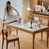 Discover Elegance: Table with Black Sintered Stone and Natural Wood Finishes fyg-653