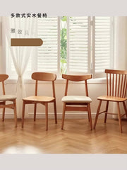 Elegant Natural Red Oak & Cherry Wood Chair - Handcrafted Excellence fyg-658