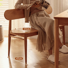 Premium Cherry Wood Natural Finish Stool - Elegant and Durable Seating fyg-664