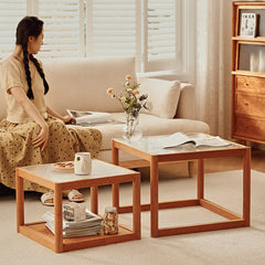 Elegant Cherry Wood Tea Table - Natural Finish for Timeless Style fyg-669