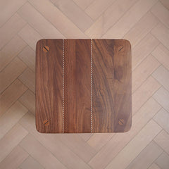 Stylish Tea Table in Cherry Wood & Walnut with Elegant Rattan Design fyx-874