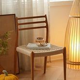 Natural Cherry Wood Chair, Kraft Paper Accent - Elegant & Durable Furniture fyx-897