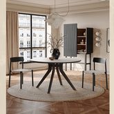 Stunning Matte White Ash Wood and Ceramic Table - Elegant Home Decor hagst-1671