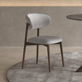 Elegant Light Gray Chair with Ash Wood Frame and Cotton-Ramie Upholstery hagst-331