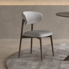 Elegant Light Gray Chair with Ash Wood Frame and Cotton-Ramie Upholstery hagst-331