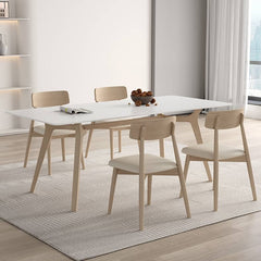 Luxury White Sintered Stone & Ash Wood Multi-Layer Board Table - Elegant and Durable Design hagst-557