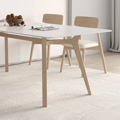 Luxury White Sintered Stone & Ash Wood Multi-Layer Board Table - Elegant and Durable Design hagst-557