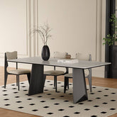 Elegant Multi-Layer Sintered Stone Table with Oak Wood Finish hagst-562