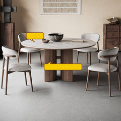 Sleek White Sintered Stone & Ash Wood Multi-Layer Board Table for Modern Spaces hagst-565