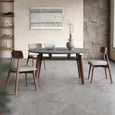 Elegant Gray Sintered Stone Table with Ash Wood Multi-Layer Board Finish hagst-574