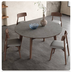 Elegant Gray Sintered Stone Table with Ash Wood Multi-Layer Board Finish hagst-574