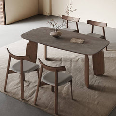 Luxurious Gray Sintered Stone and Oak Wood Multi-Layer Board Table - Modern Elegance for Your Home hagst-577