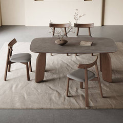 Luxurious Gray Sintered Stone and Oak Wood Multi-Layer Board Table - Modern Elegance for Your Home hagst-577