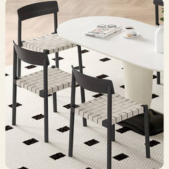 Elegant White & Black Linen Chair with Solid Wood Frame for Timeless Style hagst-818