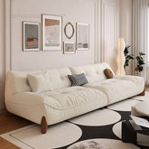 Luxurious Beige and Dark Yellow Sofa with Khaki and Brown Accents - Pine and Oak Wood Frame - Premium Down Filling hatx-1020