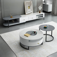 Sleek Gray White TV Cabinet - Stylish Pine Wood & Durable Laminated Finish hglna-1436