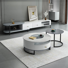 Sleek Gray White TV Cabinet - Stylish Pine Wood & Durable Laminated Finish hglna-1436