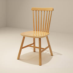 Natural Light Brown Rubber Wood Chair with Cotton-Linen Upholstery hglna-1461