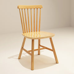 Natural Light Brown Rubber Wood Chair with Cotton-Linen Upholstery hglna-1461