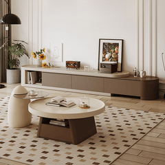 Stylish Brown Beige TV Cabinet for Modern Living Rooms hjl-1229