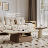 Stylish Khaki Dark Brown Pine Wood Tea Table – Elegant Living Room Accent hjl-1234