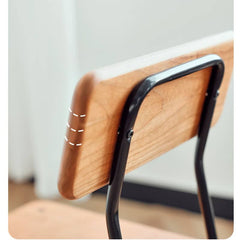 Sleek Modern Chair in Natural Cherry Wood with Durable Iron Frame hldmz-717