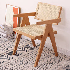 Cherry Wood Rattan Chair – Elegant Natural Wood Finish hldmz-719