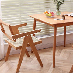 Cherry Wood Rattan Chair – Elegant Natural Wood Finish hldmz-719