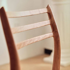 Natural Cherry Wood Dining Chair with Handwoven Kraft Paper Rope Seat hldmz-739