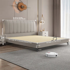 Modern Faux Leather Bed Frame with Upholstered Headboard - Stylish & Durable Queen Size Mattress Base hlyj-3141