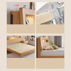 Premium Natural Rubber Wood Pine Bed Frame - Sturdy & Stylish Design hmak-237