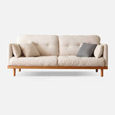 Luxury Beige Corduroy Sofa with Natural Goose Down Cushions and Oak Pine Wood Frame hmyf-1270