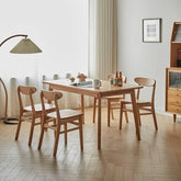 Stunning Red Oak Table in Natural Wood Finish – Perfect for Modern Homes hmzj-804