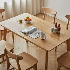 Stunning Red Oak Table in Natural Wood Finish – Perfect for Modern Homes hmzj-804