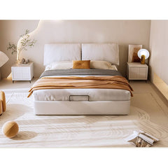 Luxurious Beige and Light Gray Cotton Sofa with Faux Leather Accents and Pine Wood Frame hmzsh-1269