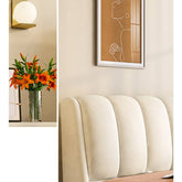 Solid Pine Wood Bed with Beige, Green, Blue, and Yellow Accents for a Stylish Bedroom hmzsh-1270