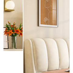 Solid Pine Wood Bed with Beige, Green, Blue, and Yellow Accents for a Stylish Bedroom hmzsh-1270