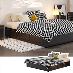 Luxurious Black Faux Leather Bed Frame - Elegant & Stylish Design hmzsh-1548