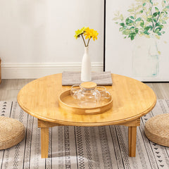 Natural Wood Color Bamboo Tea Table - Elegant and Stylish Decor Piece hsl-128