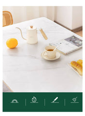 Stylish Bamboo Slate Table: Modern Elegance with Durable Stone Surface hsl-75