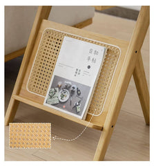 Elegant Natural Wood Tea Table with Reeded Glass – Brown, Grey & Dark Bamboo Styles hsl-76