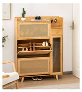 Elegant Bamboo Cabinet with Natural Wood Accents and Durable ABS Resin hsl-78