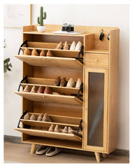 Elegant Bamboo Cabinet with Natural Wood Accents and Durable ABS Resin hsl-78