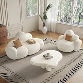Sofa Beige Black Solid wood Faux Lambswool htyjj-5942