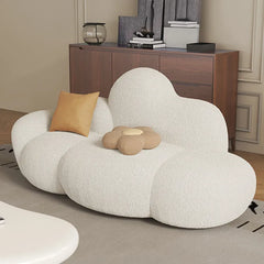 Sofa Beige Black Solid wood Faux Lambswool htyjj-5942
